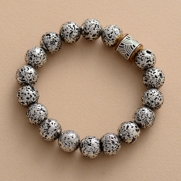 Pulsera de cuentas de yooperlita natural de 8 mm de Olivenorma