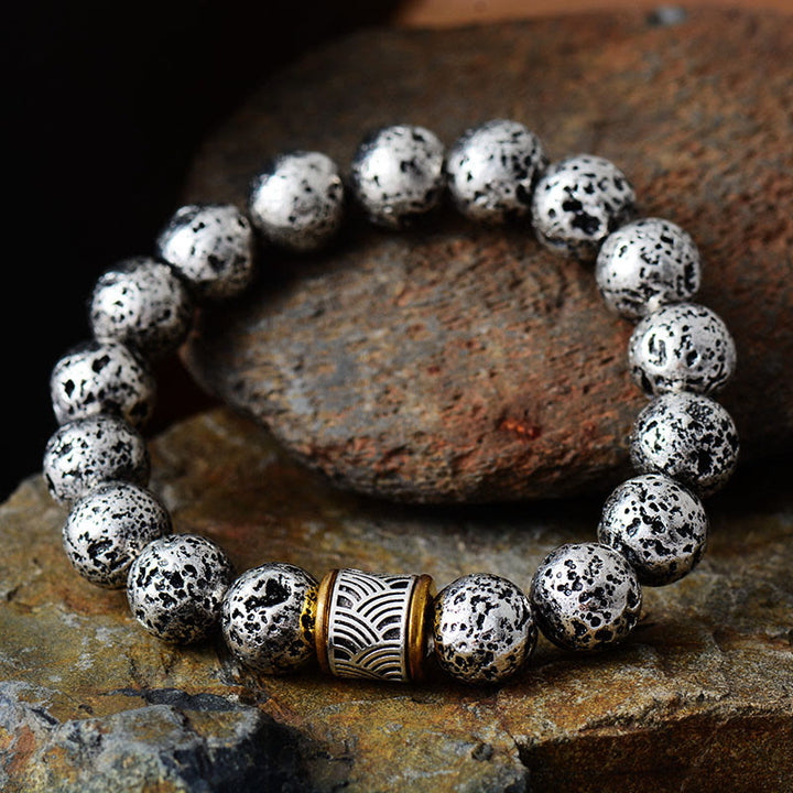 Pulsera de cuentas de yooperlita natural de 8 mm de Olivenorma