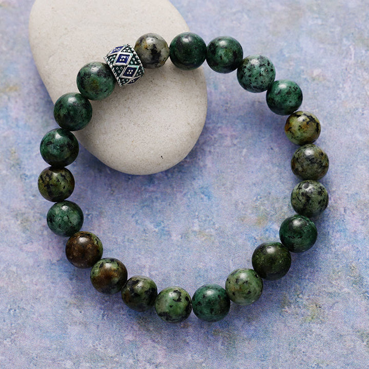 Pulsera de meditación y yoga con cuentas de piedra natural de 8 mm de Olivenorma