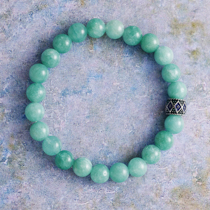 Pulsera de meditación y yoga con cuentas de piedra natural de 8 mm de Olivenorma