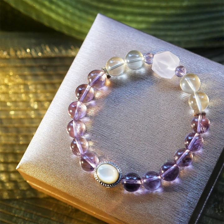 Pulsera de cuentas de piedra natural Ninth Purple Fire de Olivenorma