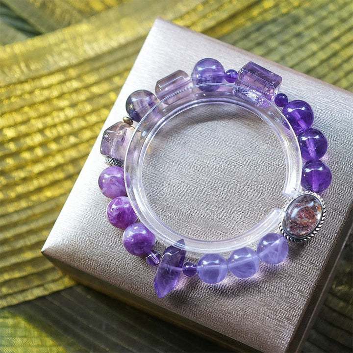Pulsera de cuentas de piedra natural Ninth Purple Fire de Olivenorma