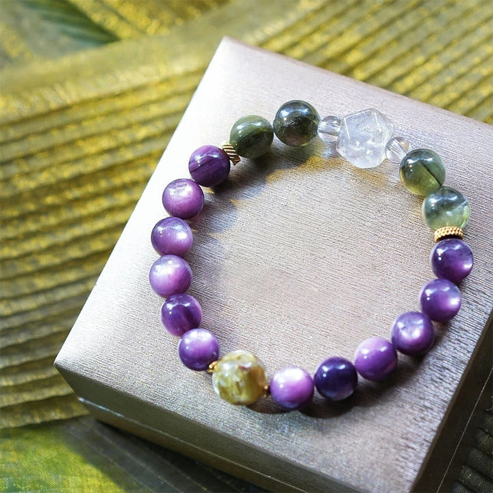 Pulsera de cuentas de piedra natural Ninth Purple Fire de Olivenorma