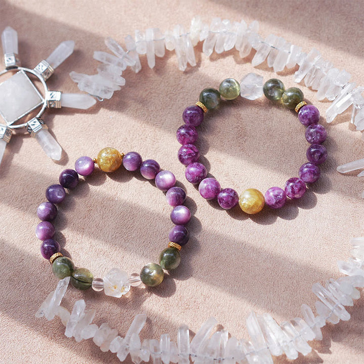 Pulsera de cuentas de piedra natural Ninth Purple Fire de Olivenorma
