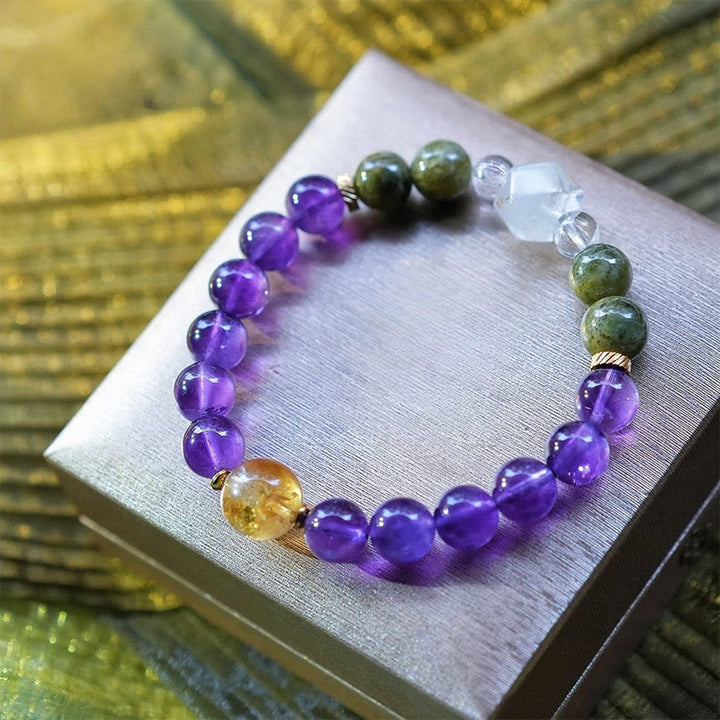 Pulsera de cuentas de piedra natural Ninth Purple Fire de Olivenorma