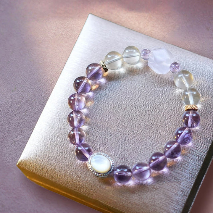 Pulsera de cuentas de piedra natural Ninth Purple Fire de Olivenorma