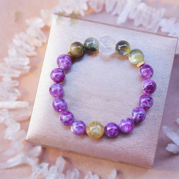 Pulsera de cuentas de piedra natural Ninth Purple Fire de Olivenorma