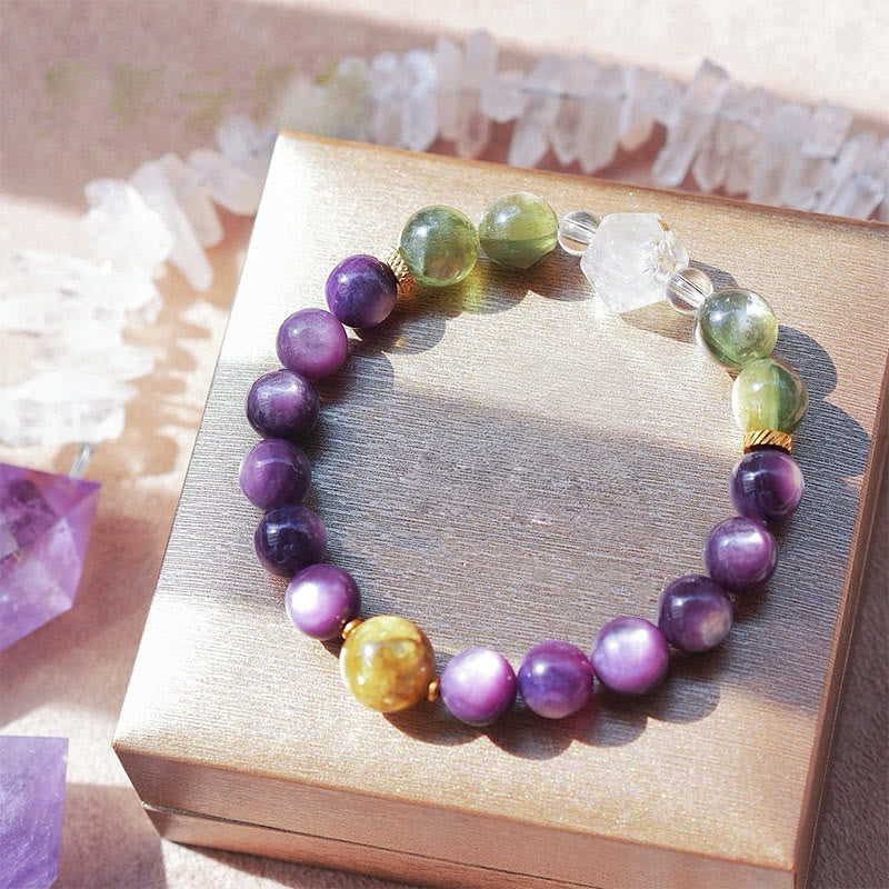 Pulsera de cuentas de piedra natural Ninth Purple Fire de Olivenorma