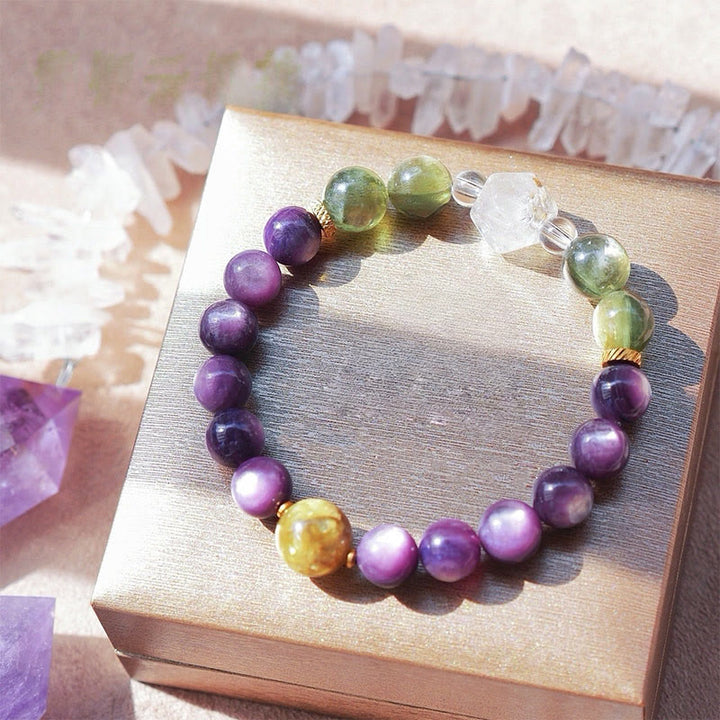 Pulsera de cuentas de piedra natural Ninth Purple Fire de Olivenorma