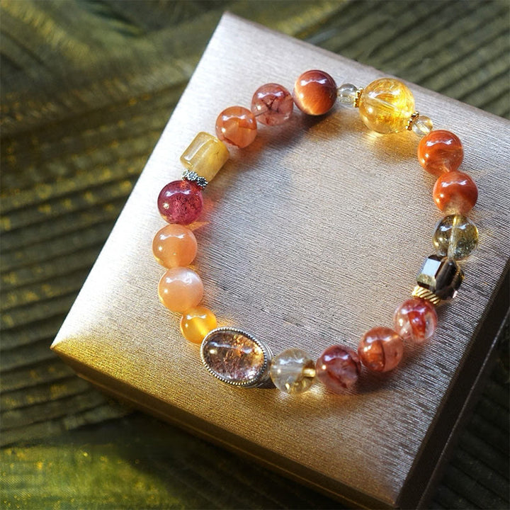 Pulsera de cuentas de piedra natural "Lucky Koi" de Olivenorma
