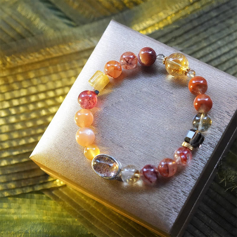 Pulsera de cuentas de piedra natural "Lucky Koi" de Olivenorma