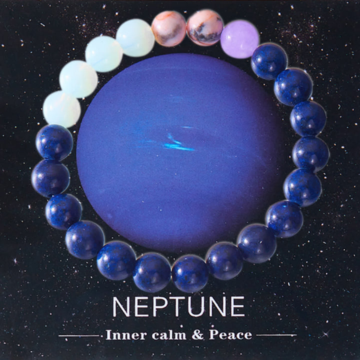 Pulsera de cristal con ocho planetas del sistema solar de Olivenorma con tarjeta