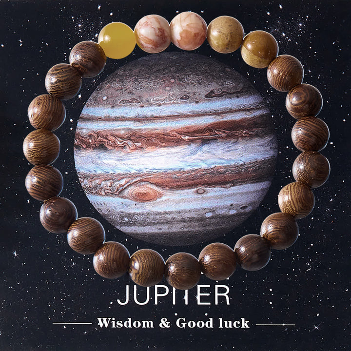 Pulsera de cristal con ocho planetas del sistema solar de Olivenorma con tarjeta