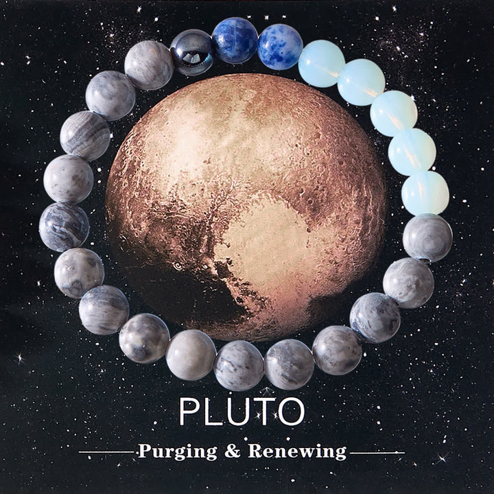 Pulsera de cristal con ocho planetas del sistema solar de Olivenorma con tarjeta