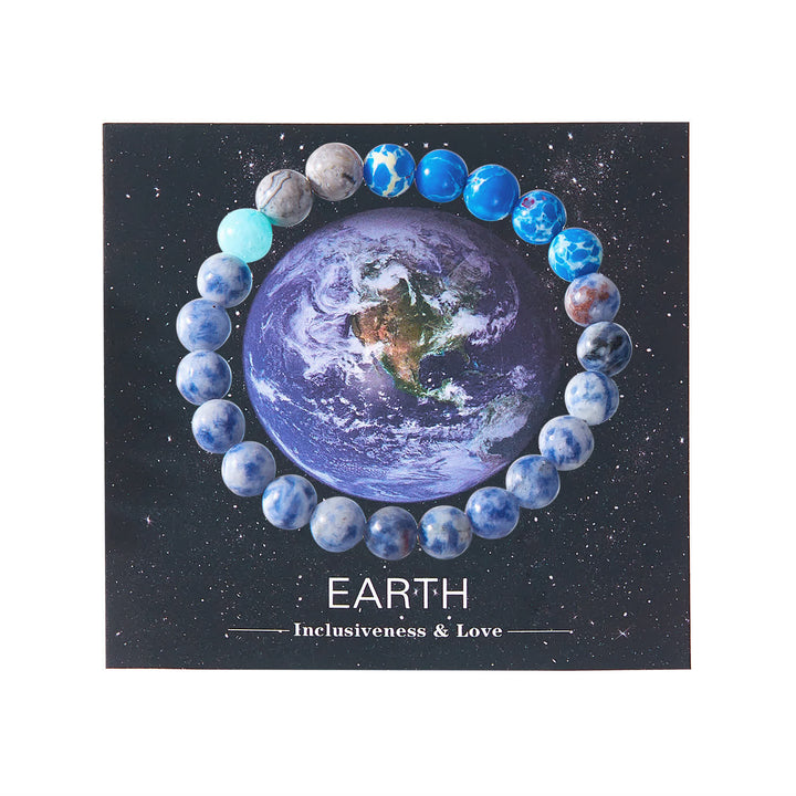 Pulsera de cristal con ocho planetas del sistema solar de Olivenorma con tarjeta