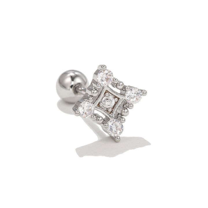 Pendientes de plata con incrustaciones de circonitas y bonito diseño de Olivenorma