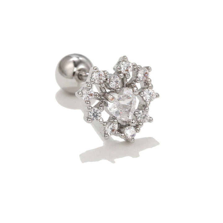 Pendientes de plata con incrustaciones de circonitas y bonito diseño de Olivenorma