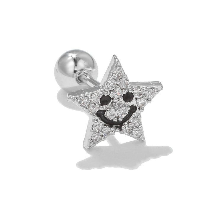 Pendientes de plata con incrustaciones de circonitas y bonito diseño de Olivenorma
