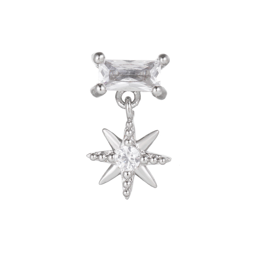 Pendientes de plata con incrustaciones de circonitas y bonito diseño de Olivenorma