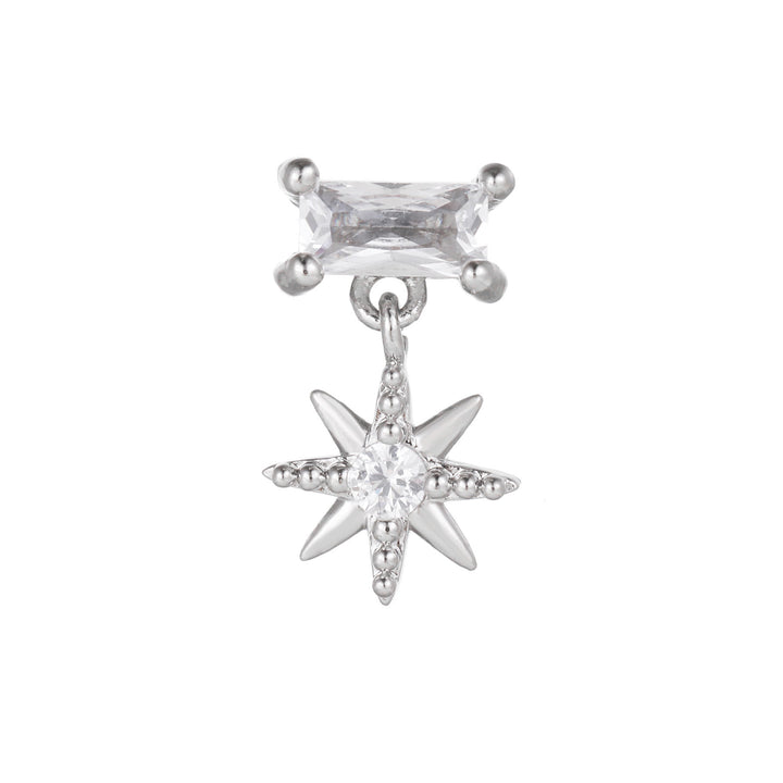 Pendientes de plata con incrustaciones de circonitas y bonito diseño de Olivenorma