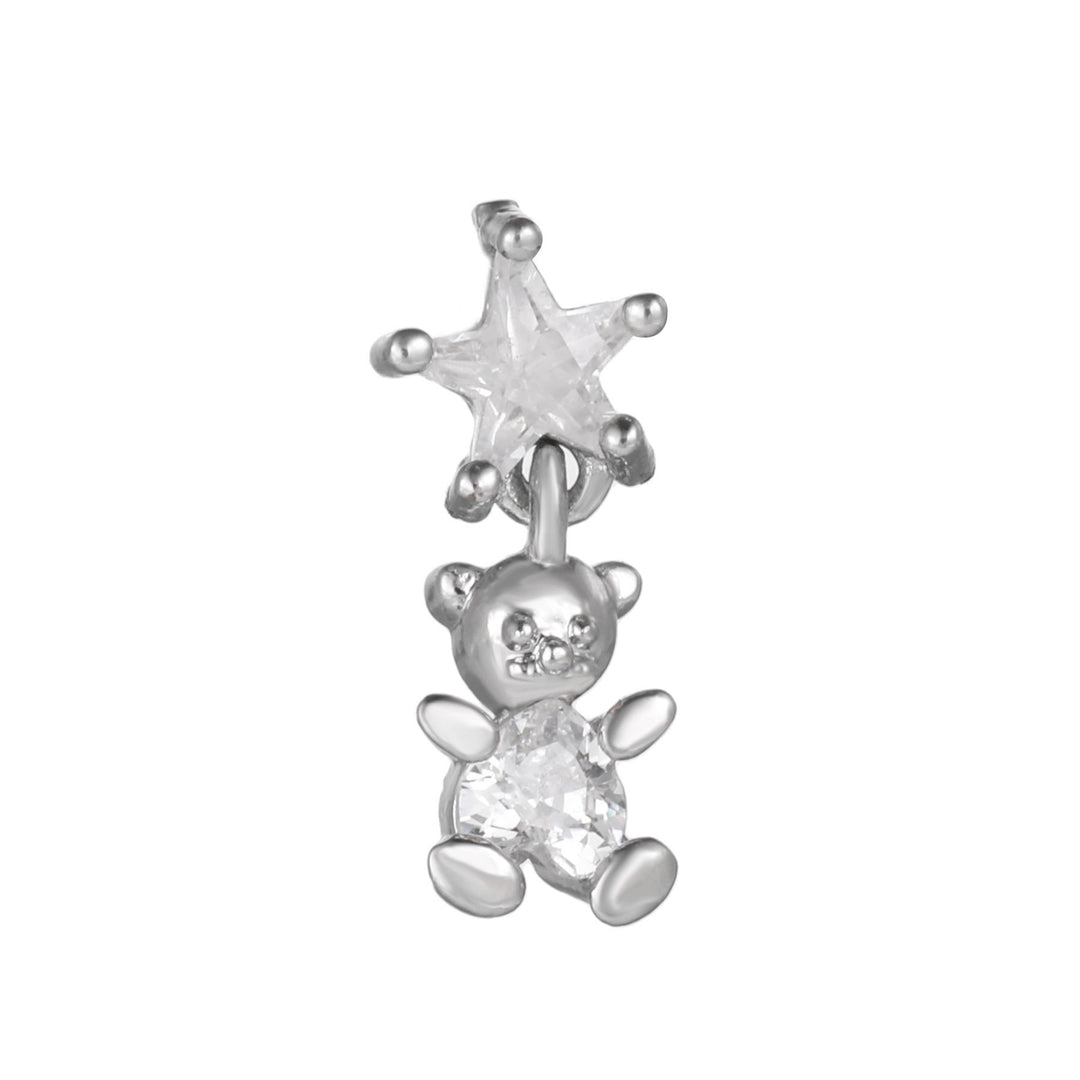 Pendientes de plata con incrustaciones de circonitas y bonito diseño de Olivenorma