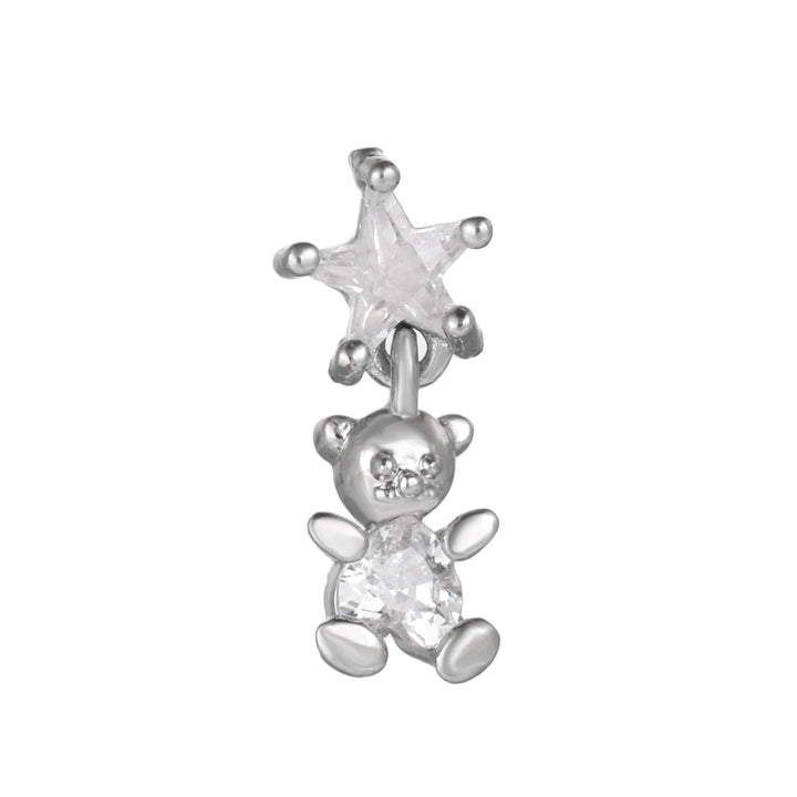 Pendientes de plata con incrustaciones de circonitas y bonito diseño de Olivenorma