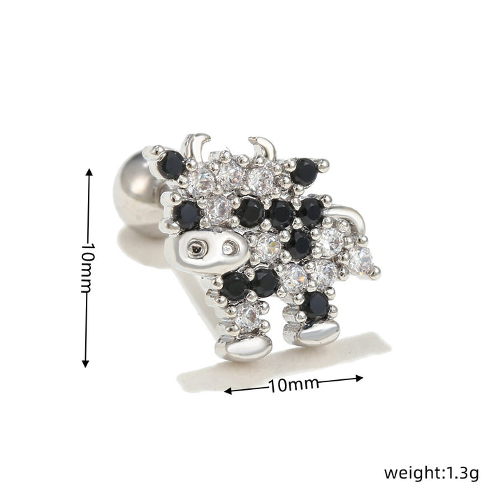 Pendientes de plata con incrustaciones de circonitas y bonito diseño de Olivenorma