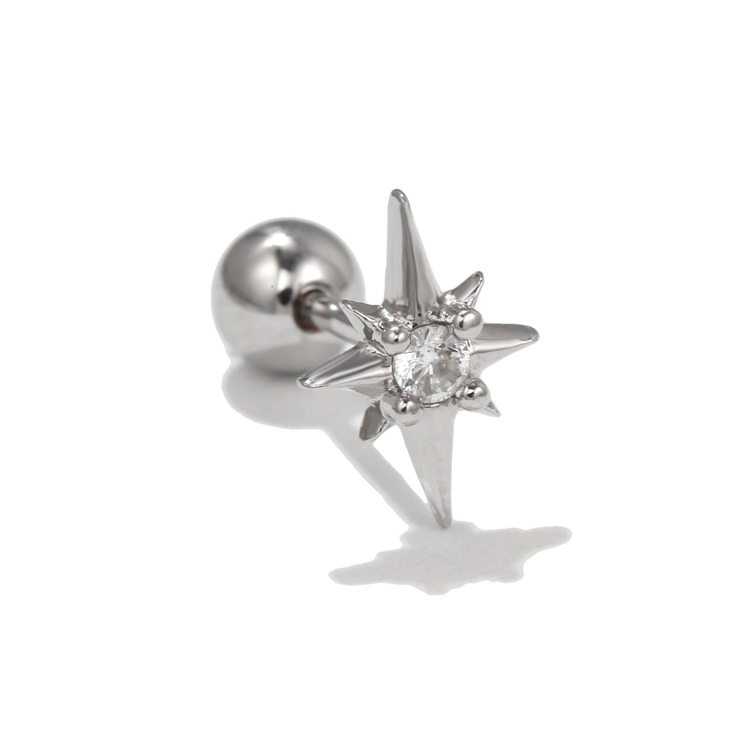 Pendientes de plata con incrustaciones de circonitas y bonito diseño de Olivenorma