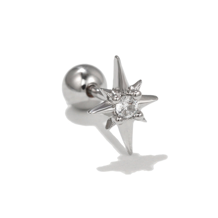 Pendientes de plata con incrustaciones de circonitas y bonito diseño de Olivenorma