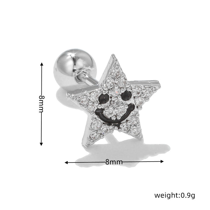 Pendientes de plata con incrustaciones de circonitas y bonito diseño de Olivenorma