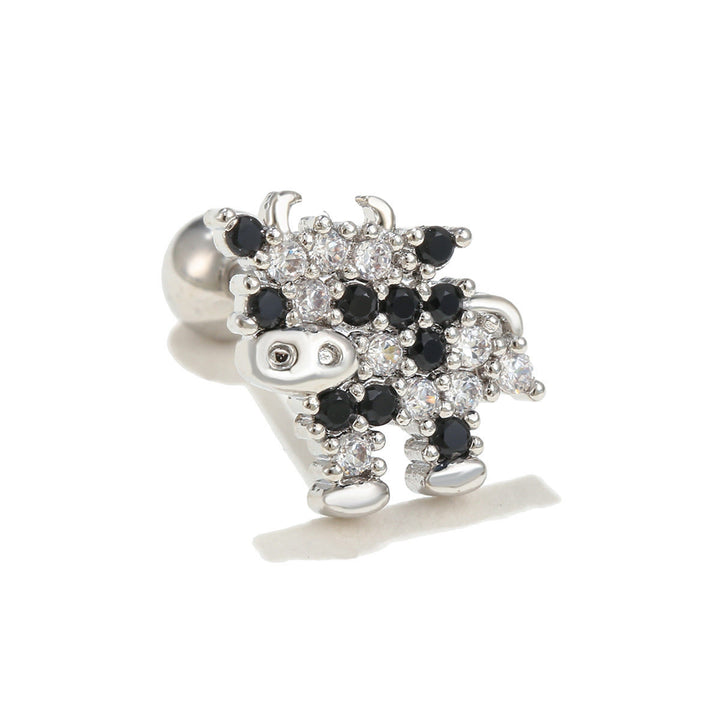 Pendientes de plata con incrustaciones de circonitas y bonito diseño de Olivenorma