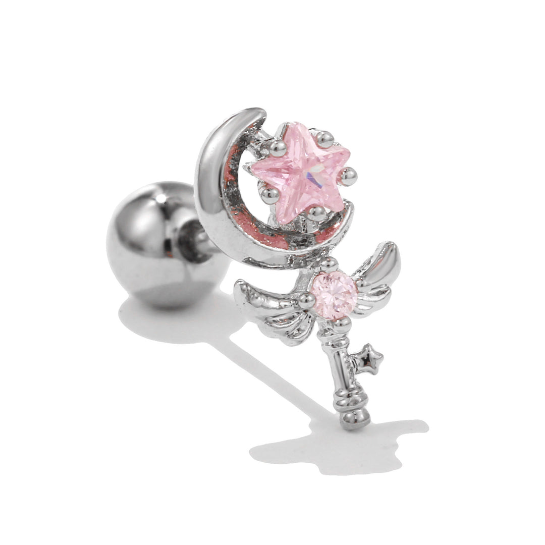 Pendientes de plata con incrustaciones de circonitas y bonito diseño de Olivenorma