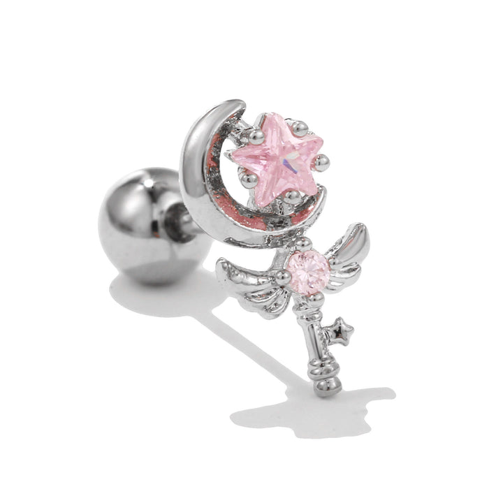 Pendientes de plata con incrustaciones de circonitas y bonito diseño de Olivenorma