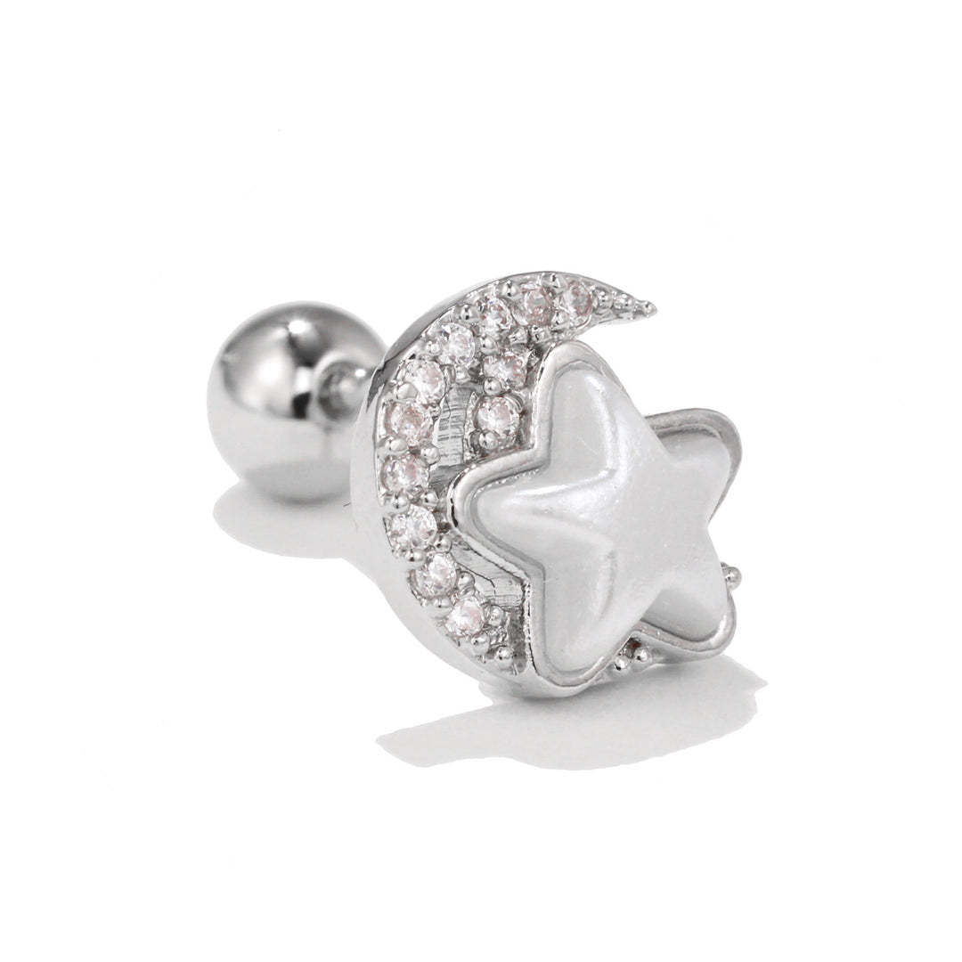 Pendientes de plata con incrustaciones de circonitas y bonito diseño de Olivenorma