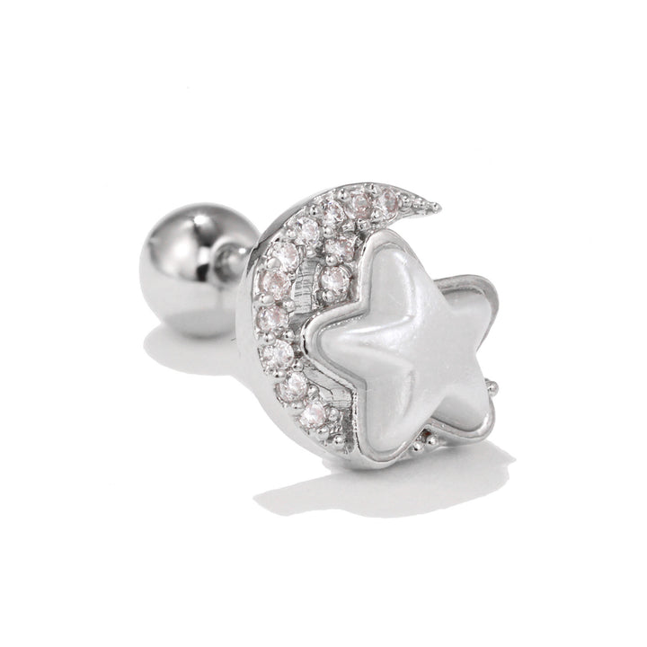 Pendientes de plata con incrustaciones de circonitas y bonito diseño de Olivenorma
