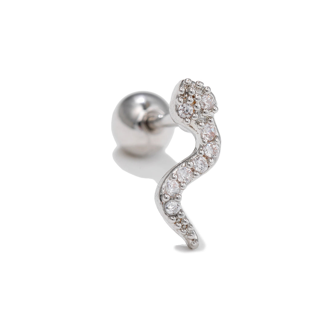 Pendientes de plata con incrustaciones de circonitas y bonito diseño de Olivenorma