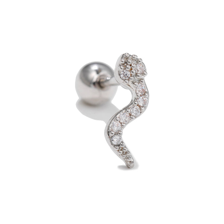 Pendientes de plata con incrustaciones de circonitas y bonito diseño de Olivenorma