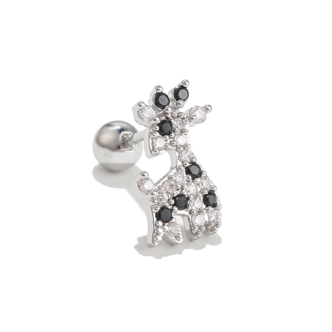Pendientes de plata con circonitas de colores y animales bonitos de Olivenorma