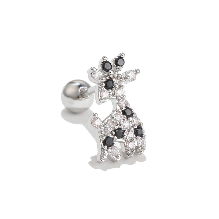 Pendientes de plata con circonitas de colores y animales bonitos de Olivenorma