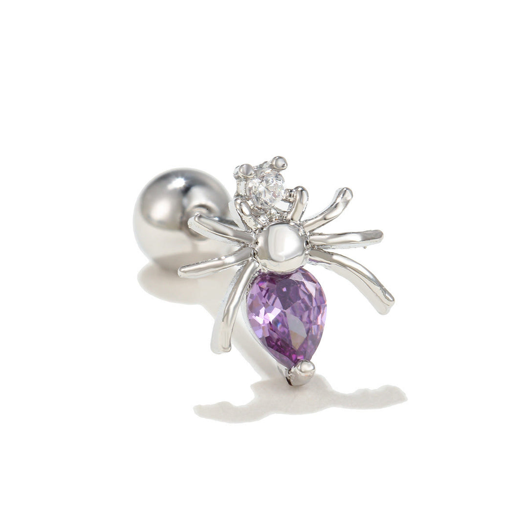 Pendientes de plata con circonitas de colores y animales bonitos de Olivenorma