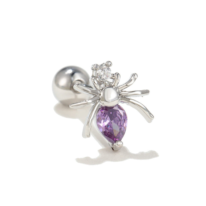 Pendientes de plata con circonitas de colores y animales bonitos de Olivenorma