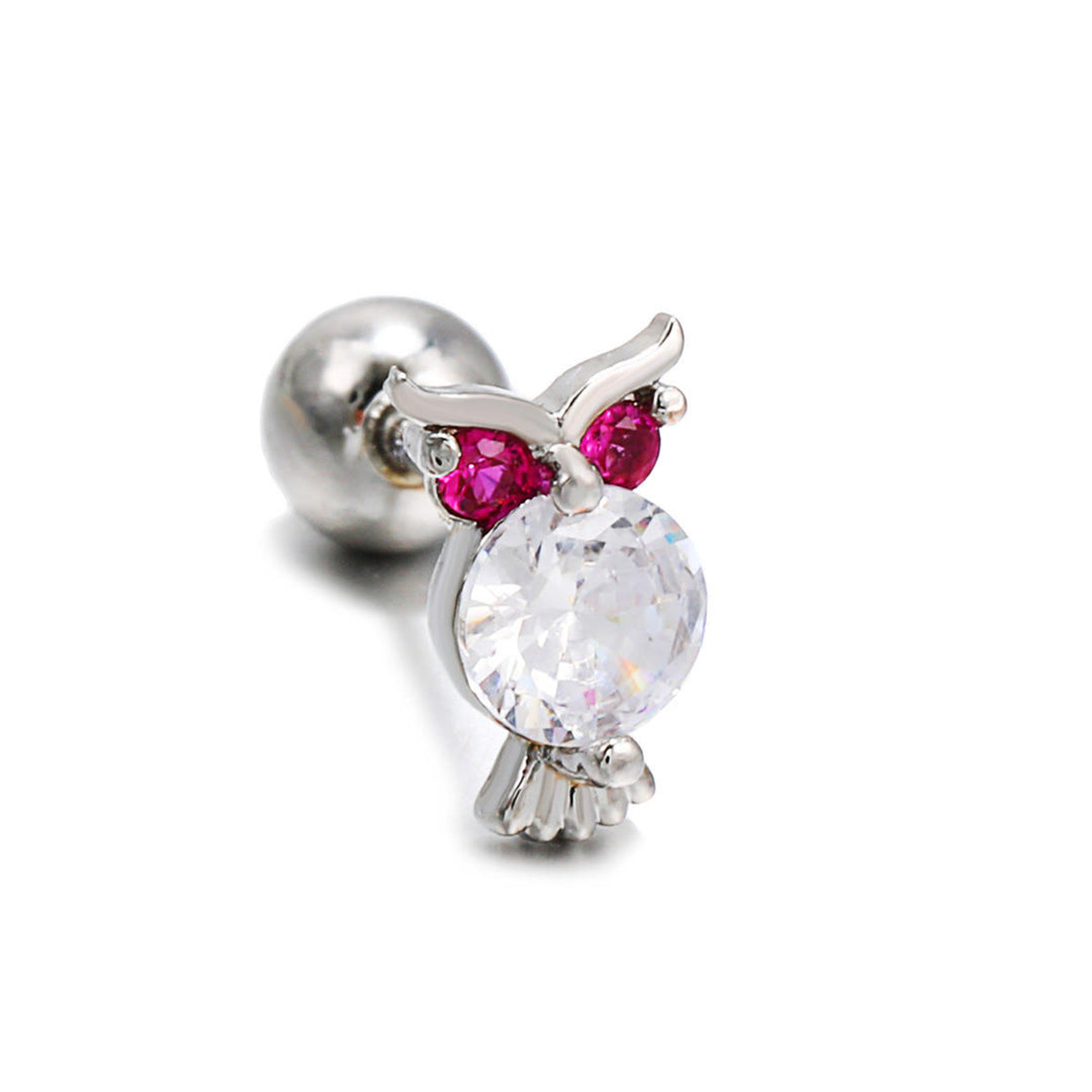 Pendientes de plata con circonitas de colores y animales bonitos de Olivenorma