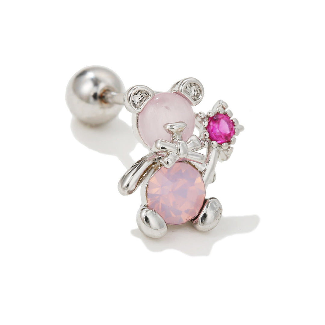 Pendientes de plata con circonitas de colores y animales bonitos de Olivenorma