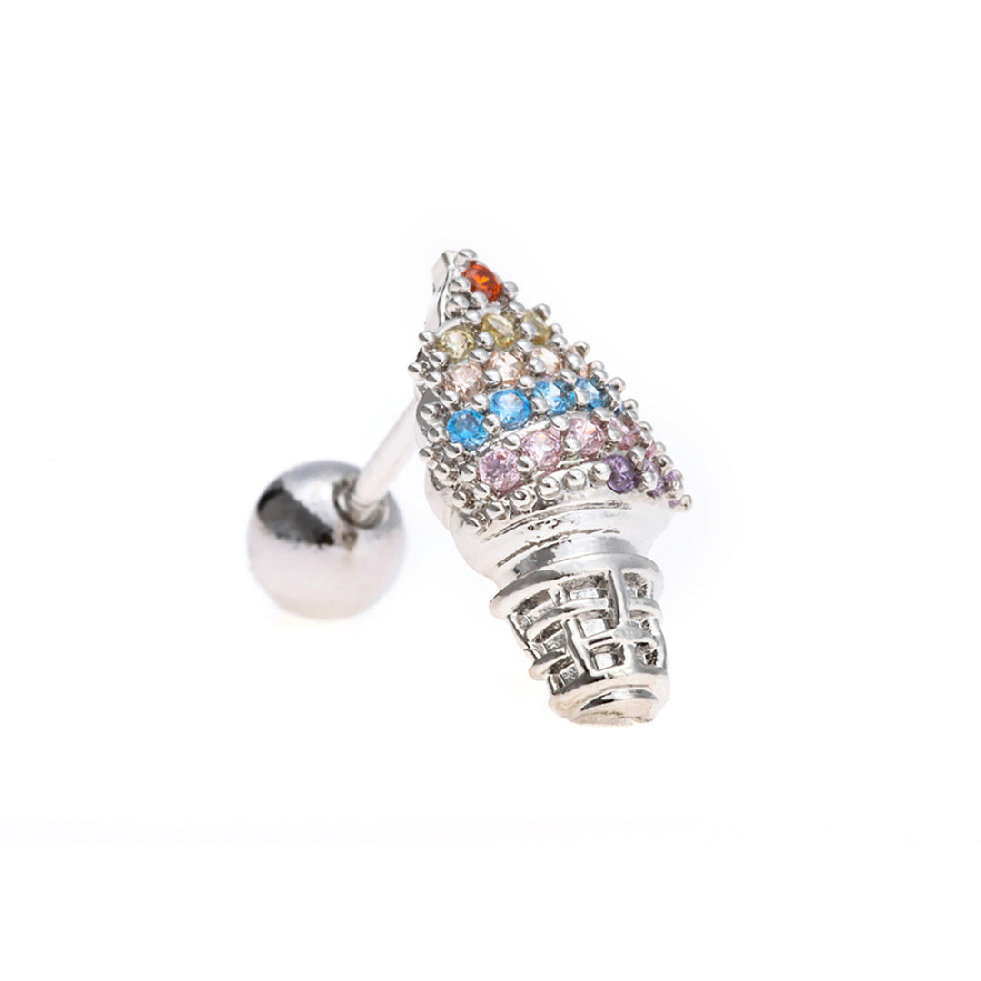 Pendientes de plata con circonitas de colores y animales bonitos de Olivenorma