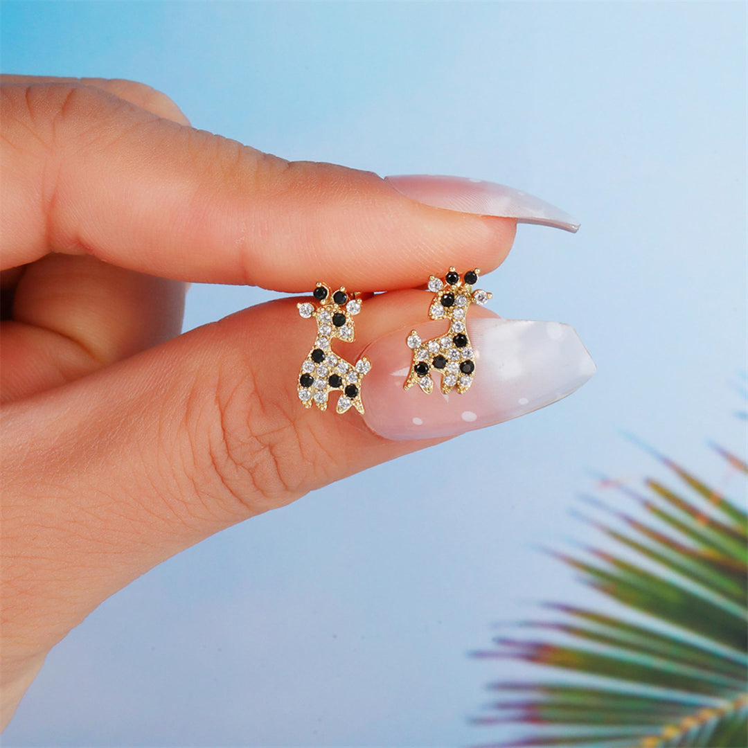 Pendientes de plata con circonitas de colores y animales bonitos de Olivenorma