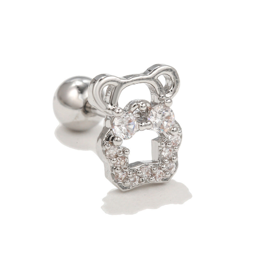 Pendientes de plata con circonitas blancas de Olivenorma