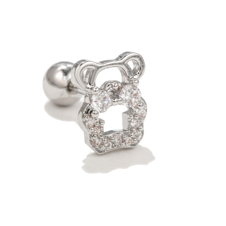 Pendientes de plata con circonitas blancas de Olivenorma