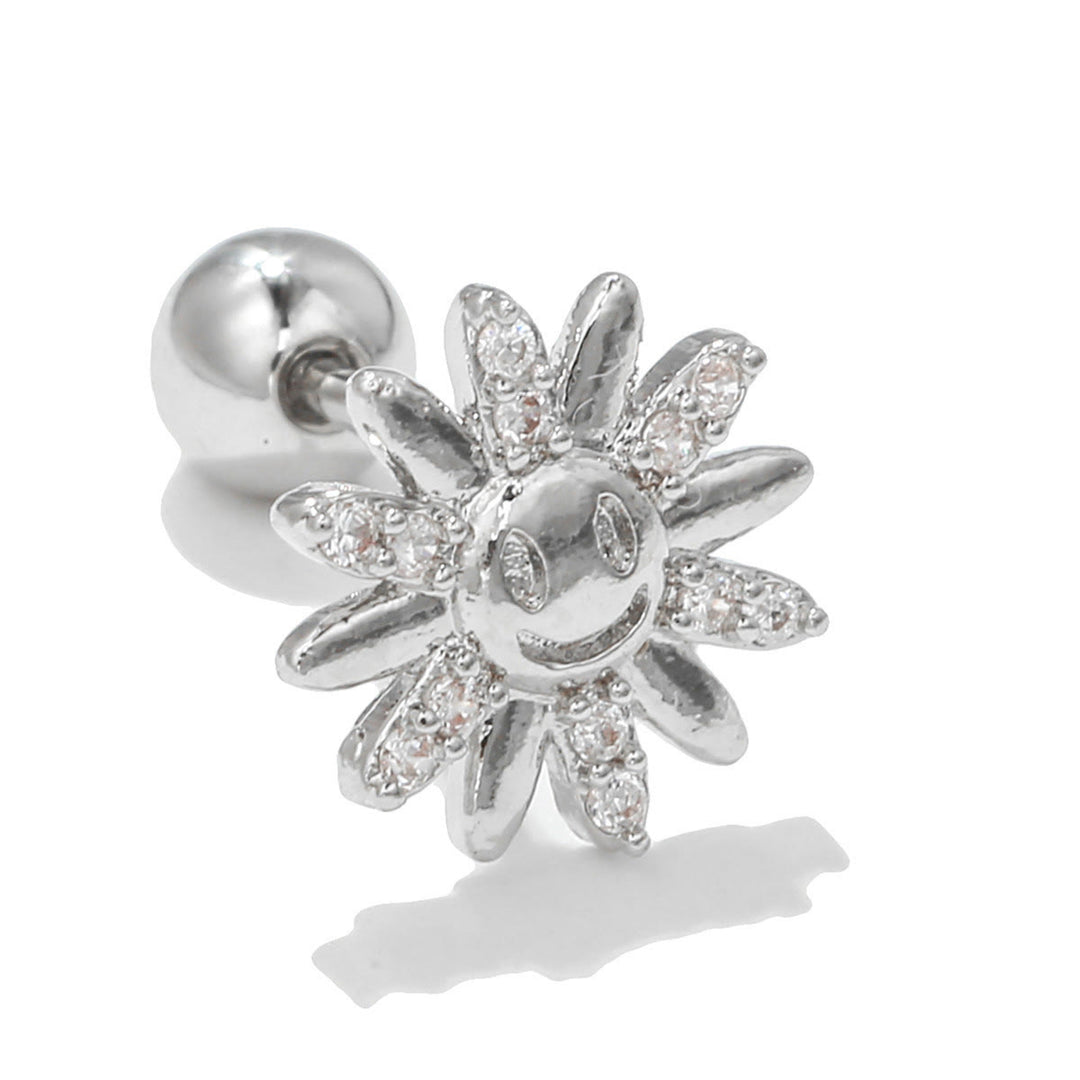 Pendientes de plata con circonitas blancas de Olivenorma