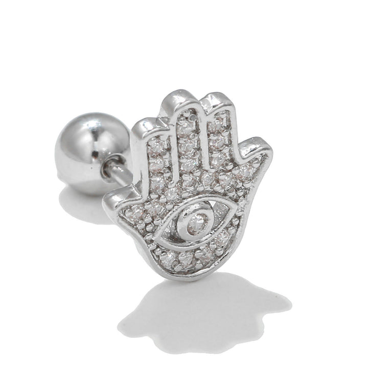 Pendientes de plata con circonitas blancas de Olivenorma
