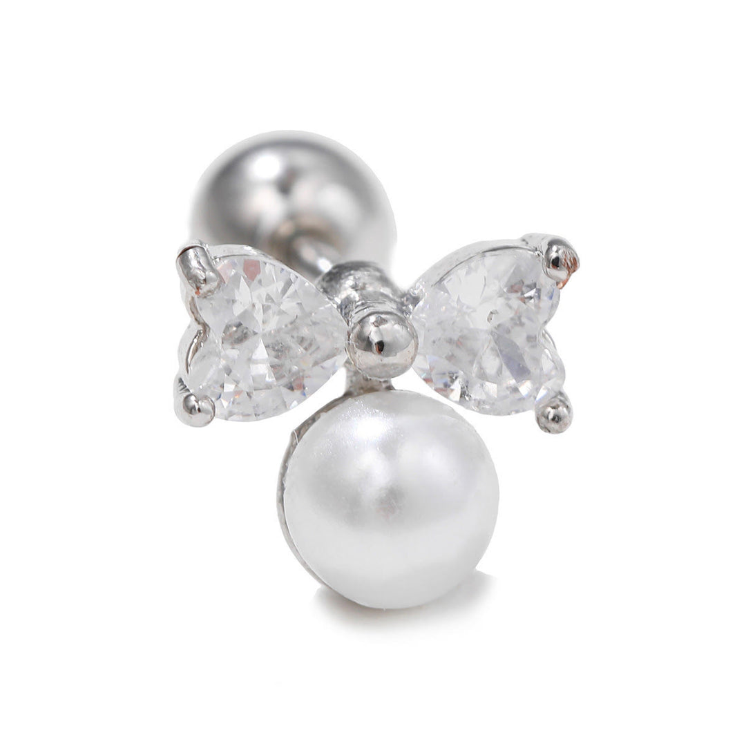 Pendientes de plata con circonitas blancas de Olivenorma